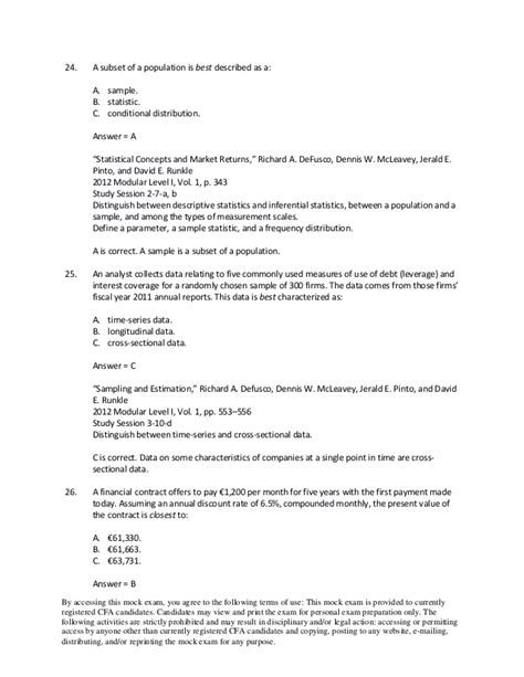 cfa examen 2018|SAMPLE LEVEL I MULTIPLE CHOICE QUESTIONS .